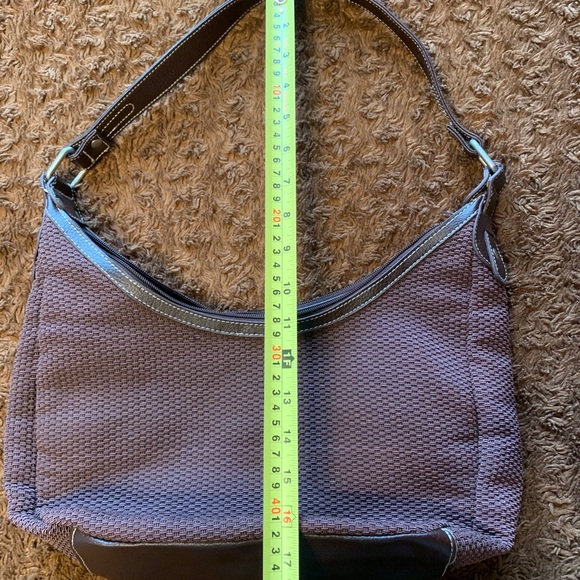 Brown Vegan Leather & Woven Bag - Picture 8 of 9